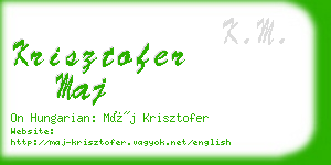 krisztofer maj business card